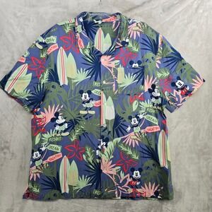Disney Mickey Mouse Hawaiian Aloha Shirt Mens XL Resort Vacation Surf